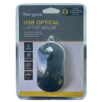 Targus USB Optical Wired Laptop Mouse Matte Black Brand New Sealed - Image 1 of 2