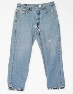 Vintage Thrashed Levi’s 550 Denim Ripped Jeans VTG - 36 X 30 Distressed USA - Picture 1 of 24
