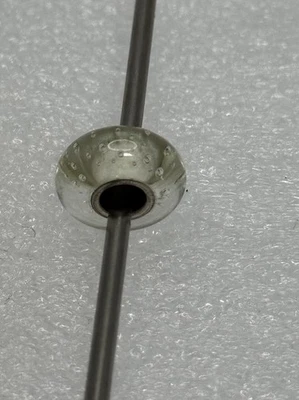 Trollbeads 925 Sterling Silver Clear White Bubble Murano Glass Bead Charm - Image 1 of 3