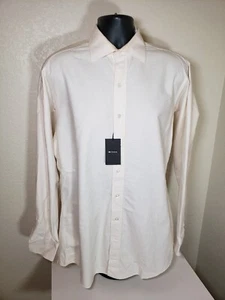 Kiton Mens Ivory Dress Shirt 100% Cotton Made in Italy NWT Size XL - Picture 1 of 5