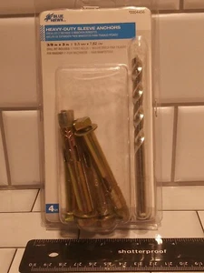 Blue Hawk 4er-Pack 3 Zoll x 3/8 Zoll Hülsenanker und Bohrer kostenloser Versand! - Bild 1 von 6