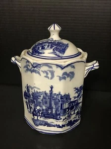 china blue fine porcelain for Seymour Mann 10” Jar With Lid And Handles - Picture 1 of 12