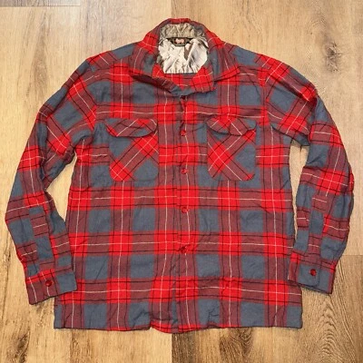 Vtg 50s Woolrich Shirt Mens Large Loop Collar Wool Rockabilly MCM Atomic 1950s - Image 1 of 4