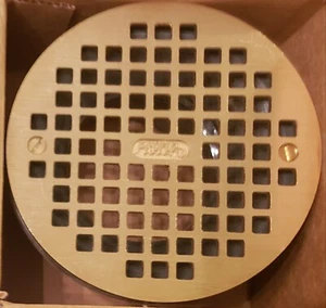 PROFLO PF42846, 6" Brass Grate w 4" Adjustable Drain, 3-1/2" MIP Barrel Threads - Picture 1 of 6