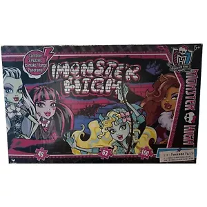 Puzzle panoramico Monster High 3 in 1 NO PEZZI MANCANTI - Foto 1 di 8