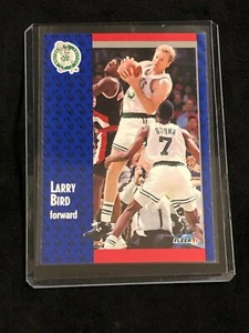 Carta sportiva Larry Bird Fleer 1991 #8 Boston Celtics NBA basket - Foto 1 di 2