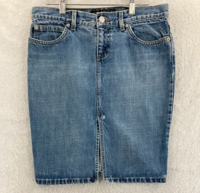 VTG Juicy Couture Jean Skirt Womens Medium Pencil Y2K Blue USA Made Foto 1 de 4