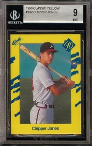 1990 Classic Yellow #T92 HOF Chipper Jones Rookie RC BGS 9 MINT Atlanta Braves - Picture 1 of 1