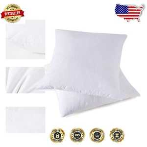 Breathable Cotton Down Feather Pillow Inserts - 22x22 for Enhanced Comfort - Picture 1 of 6