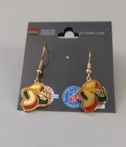 NBA Seattle Übersonics Dangle französische Haken Ohrringe Basketball 1998 süß! - Bild 1 von 3