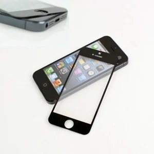 TEMPERED GLASS FRONT COVER LCD SCREEN PROTECTOR FILM GUARD BLACK APPLE IPHONE 5 - Picture 1 of 1