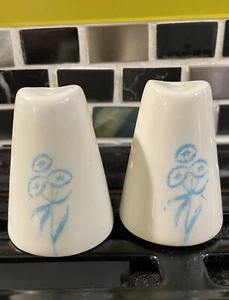 MCM Royal China Maytime Individual Salt & Pepper Shaker Set Blue Flowers Stetson - Imagen 1 de 5
