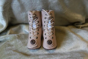 BOTAS de cuero para muñeca antigua ~ Kestner Jumeau Bru 3-1/8" (80 mm) #372 Dolantik - Imagen 1 de 7