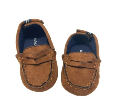 Baby/Infant Nautica Leather Shoes Moccasins Size 1 Slip-on Adjustable back NWOT - Image 1 of 4