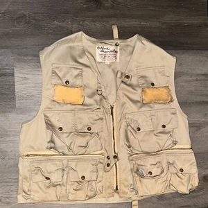 Vintage Outdoor Vest Mens L Large Tan Utility Pockets Fly Fishing Outdoor - Picture 1 of 4