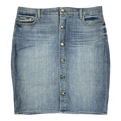 Jen7 by 7 for All Mankind - Falda de jean con botones delanteros con panel esculpido para mujer - 18 Foto 1 de 4