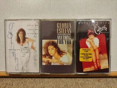 3x Gloria Estefan Cassettes Hold Me Thrill Me Kiss Me. Anything For You Greatest - Image 1 of 4