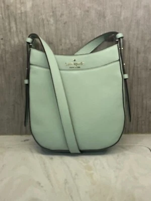 NUEVO CON ETIQUETAS KATE SPADE LEILA Bandolera Cartera AGUA DE MAR Cuero Guijarro K7306 Foto 1 de 4