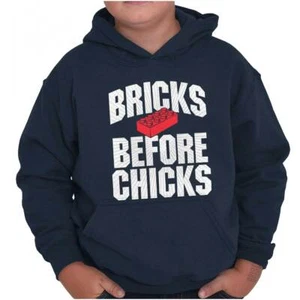 Funny Dating Bricks Before Chick Builder Youth Boys Hoodie Sweatshirts Kids - Picture 1 of 9