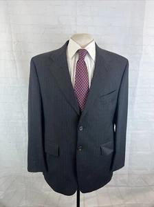 Lauren Ralph Lauren Men's Dark Gray Striped Wool Blend Blazer 42S $495 - Picture 1 of 11