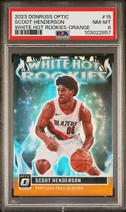 Scoot Henderson 2023-24 Donruss Optic White Hot Rookies Orange 35/39 PSA 8 - Picture 1 of 2