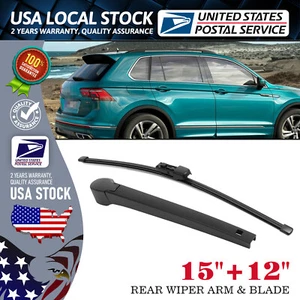 For 2018 - 2023 Volkswagen Tiguan Black Rear Window Windshield Wiper Blade+Arm - Picture 1 of 11