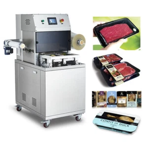 Fresh Meat Poultry Vacuum and Gas Filling Packages MAP Tray Sealing Machine - Picture 1 of 11