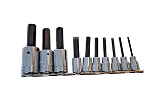 Cat Tools 214-6142 Juego de 10 piezas SAE Hex Bit Socket Driver con riel Caterpillar - Imagen 1 de 8