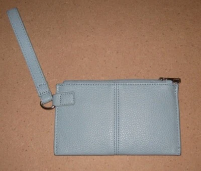 Jewell by THIRTY-ONE Faux Pebbled Leather Wrist Wallet, Aqua Blue color, NWOT - Image 1 of 4
