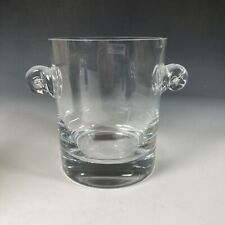 Vintage heavy crystal glass KROSNO Poland ice bucket with scroll handles