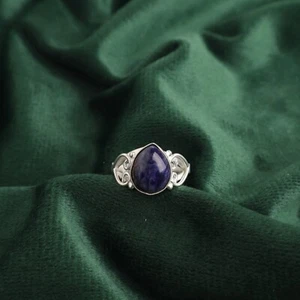 Mothers day Deal Sterling Silver Sodalite Stone Band Ring Jewelry US All Size - Picture 1 of 6