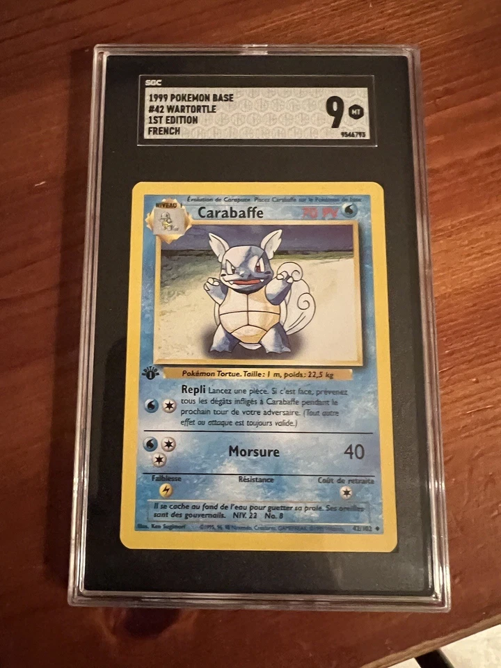 1999 French Pokemon 1st Edition Base Set - Wartortle / Carabaffe 42 - PSA 9 Mint - Image 1 of 1