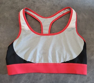 Champion Performance size M Sports Bra Racerback Gray Red Black White Unpadded - Image 1 of 4