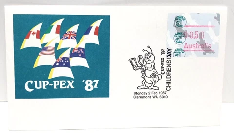 First Day Cover📮1987 (50c) Cup-Pex 87 Children's Day 📮Claremont WA Cover