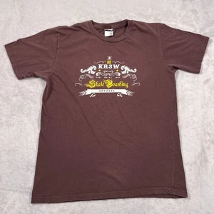 KR3W Skateboarding Shirt Mens Size Large Brown Y2K Style Graphic Made In The USA - Picture 1 of 11