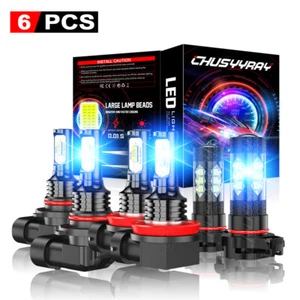 8000K LED Headlight+Fog Light Bulbs Combo Kit For Chevy Suburban Tahoe 2007-2014 - Picture 1 of 18