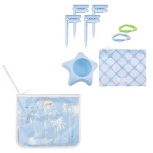 Wasserabweisende Vinyl Strandtasche, Reißverschlusstasche enthält 2 Scrunchies, Getränk Ho... - Bild 1 von 5