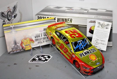 2021 Joey Logano Shell Bristol Dirt Win Liquid 1/24 Action Diecast Autographed - Image 1 of 2