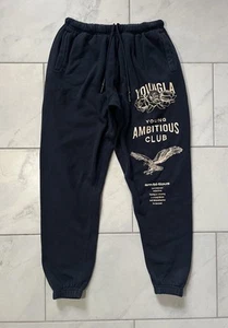Young LA Los Angeles Sweatpants 28-36x32 Blue Mens Cotton Lined Drawstring - Picture 1 of 15