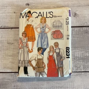 McCalls 8231 Sewing Pattern Aprons Full Half BBQ Carpenter Unisex Adult UNCUT - Picture 1 of 4