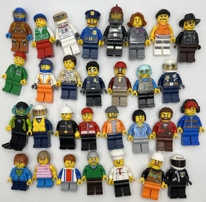 30pc LEGO city MINIFIGURE Lot: Police FIREFIGHTERS Construction KIDS Octan SPACE - Picture 1 of 2