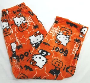 Nuevo, Pantalones de Pijama Naranja Hello Kitty Suave Felpa Tema Halloween para Niña (S) - Imagen 1 de 5