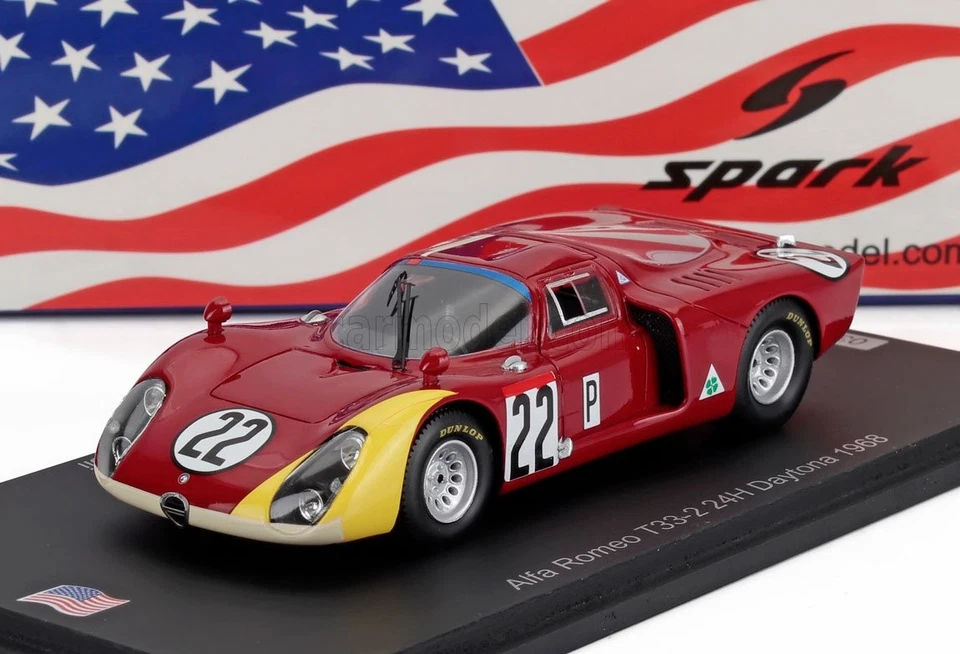 1/43 SPARK-MODEL - ALFA ROMEO - T33.2 TEAM AUTODELTA SPA N 22 24h DAYTONA US377 - Immagine 1 di 1