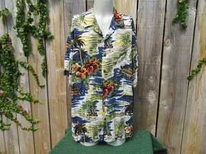 Hilo Hattie Boat Tropical Plants Flowers Hawaiian Shirt Men's Size 3XL - Picture 1 of 6