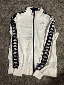 Kappa Track Jacket Adult Large White Full Zip 222 Banda Anniston Logo Medium - Picture 1 of 4