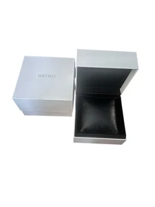 New Original Seiko Watch Empty Box Presentation With Pillow And Outer Cover - Picture 1 of 3