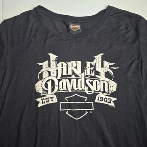 HARLEY DAVIDSON Vintage Women's 2XL Black T-shirt Rocksta Fort Myers Florida... - Picture 1 of 8