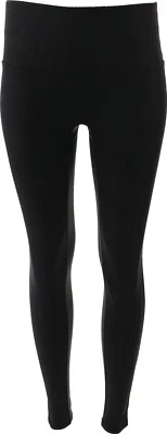 DG2 Diane Gilman Slim Sleek Coated Knit Legging Solid BLACK M NEW (640) - Image 1 of 4