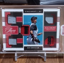 2022 Panini Three and Two Red Parallel Ken Griffey Jr 6/6 Full Count Swatches