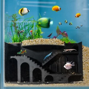 PLA 3D Druck rechteckiges Labyrinth unterirdischer Fischtunnel Höhle Aquarium Fische Dekor - Bild 1 von 39